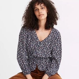 Madewell silk peplum top
